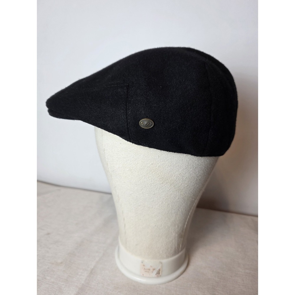 Epoch Hat XL Newsboy 100% Wool Black Cap